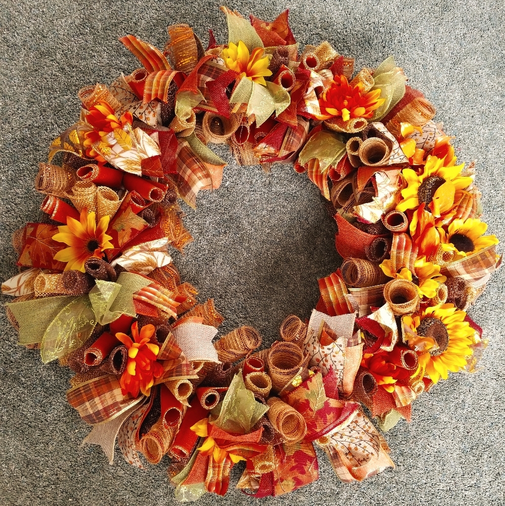 Handcrafted Fall Wreath. Will make special orders.